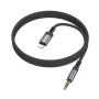 Переходник BOROFONE BL24 Graceful digital audio conversion cable AUX to Lightning, Metal Grey