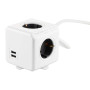 Сетевой удлинитель Allocacoc PowerCube Extended с заземлением 4 розетки 2 USB 1.5м, Grey