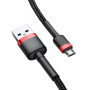 Data-кабель Baseus Cafule Cable USB to MicroUSB  2.4A 1m, Red-Black