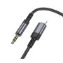 Переходник BOROFONE BL24 Graceful digital audio conversion cable AUX to Lightning, Metal Grey