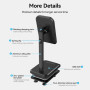 Держатель для телефона Height Adjustable Desktop Cell Phone Stand Black Aluminum Alloy Type, Black