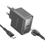 Сетевое зарядное устройство BOROFONE BAS31A PD35W / QC3.0 cable Type-C to Type-C 1m, Black