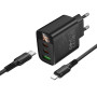 Сетевое зарядное устройство BOROFONE BA98A PD30W / QC3.0 cable Type-C to Lightning, Black