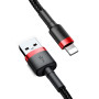 Data-кабель Baseus Cafule Cable USB to Lightning 2.4A 1m, Red-Black