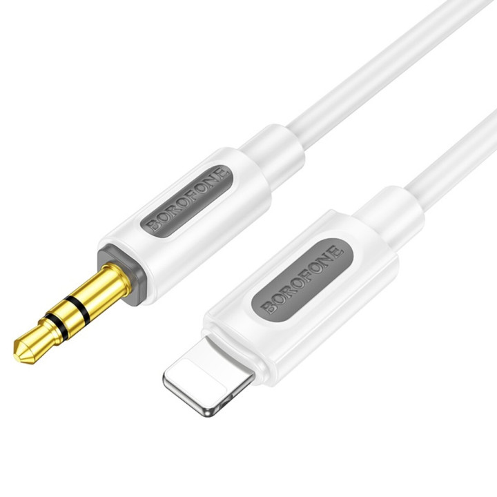Аудиокабель BOROFONE BL20 True sound silicone digital audio conversion cable Lightning 1m, White