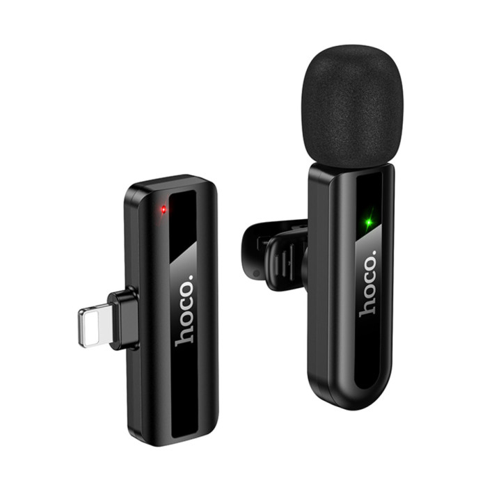 Беспроводная микрофонная система HOCO L20 Fair wireless microphone Lightning, Black