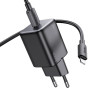 Сетевое зарядное устройство HOCO N40 PD20W / QC3.0 cable Type-C to Lightning, Black