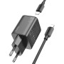 Сетевое зарядное устройство HOCO N42 PD45W / QC3.0 2.25 A cable Type-C to Lightning, Black