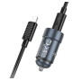 Автомобильное зарядное устройство HOCO Z57 charger set USB / Type-C, Metal Gray