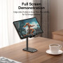 Держатель для телефона Height Adjustable Desktop Cell Phone Stand Black Aluminum Alloy Type, Black