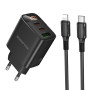 Сетевое зарядное устройство BOROFONE BA98A PD30W / QC3.0 cable Type-C to Lightning, Black