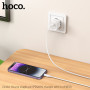 Сетевое зарядное устройство HOCO C146A PD20W / QC3.0 cable Type-C to Lightning, White