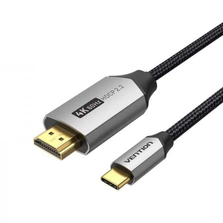 Видео Кабель Vention CRBBG Cotton Braided Type-C to HDMI 1.5m, Black