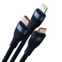 Data Кабель Baseus Flash Series Ⅱ USB to Micro-USB Lightning Type-C 100W 1.2m, Blue ( CASS030003 )
