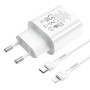 Сетевое зарядное устройство HOCO N22 PD25W / QC3.0 cable Type-C to Lightning, White