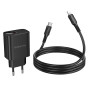 Сетевое зарядное устройство BOROFONE BA97A Ilustre single-port PD30W / QC.3.0 cable Type-C to Lightning, Black