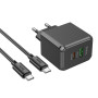 Сетевое зарядное устройство HOCO CS14A PD20W / QC3.0 cable Type-C to Type-C 1m, Black