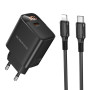 Сетевое зарядное устройство BOROFONE BA97A Ilustre single-port PD30W / QC.3.0 cable Type-C to Lightning, Black