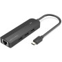 USB - Hab Vention Type-C to USB 3.0 /RJ45 / Micro-USB, 0.15m, Black