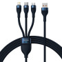 Data Кабель Baseus Flash Series Ⅱ USB to Micro-USB Lightning Type-C 100W 1.2m, Blue ( CASS030003 )