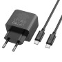 Сетевое зарядное устройство HOCO CS14A PD20W / QC3.0 cable Type-C to Type-C 1m, Black