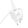 Сетевое зарядное устройство HOCO C146A PD20W / QC3.0 cable Type-C to Lightning, White
