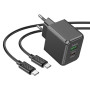 Сетевое зарядное устройство HOCO CS14A PD20W / QC3.0 cable Type-C to Type-C 1m, Black