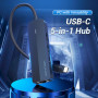 USB - Hab Vention Type-C to USB 3.0 /RJ45 / Micro-USB, 0.15m, Black