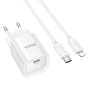 Сетевое зарядное устройство HOCO C146A PD20W / QC3.0 cable Type-C to Lightning, White