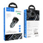 Автомобильное зарядное устройство HOCO Z42 Light road Type-C PD20W / USB QC3.0, Metal Gray