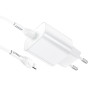 Сетевое зарядное устройство HOCO N22 PD25W / QC3.0 cable Type-C to Lightning, White