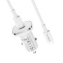 Автомобильное зарядное устройство BOROFONE BZ12B single port QC3.0 18W cable Type-C to Lightning, White