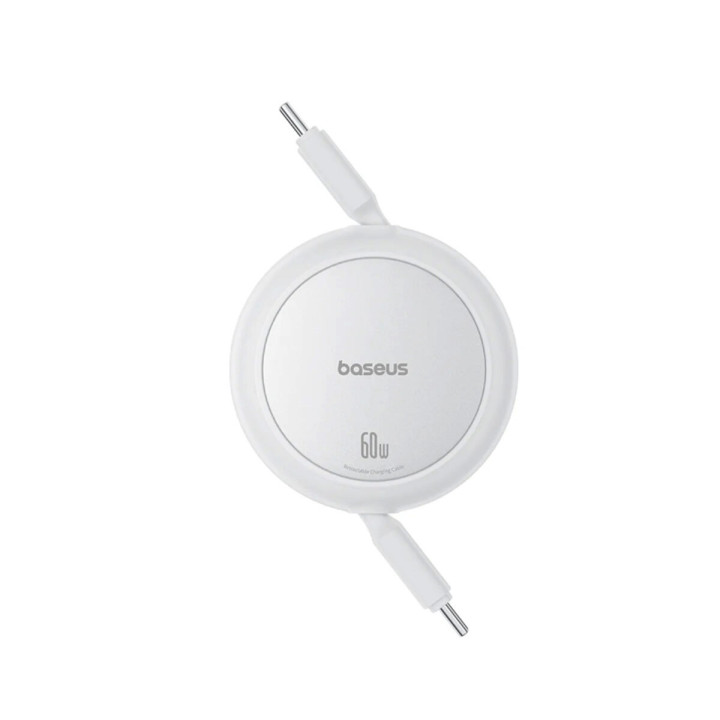Кабель Baseus Free2Pull Mini Charging Type-C to Type-C 60W 1m, Moon White