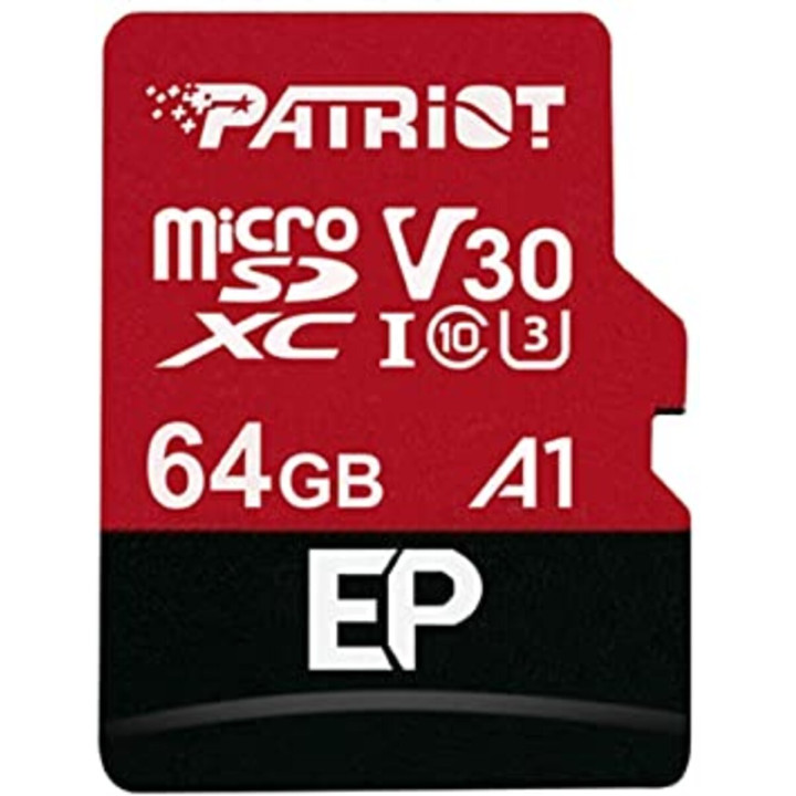 Карта памяти Patriot EP Series microSDXC (UHS-1 U3) 64Gb class 10, Black