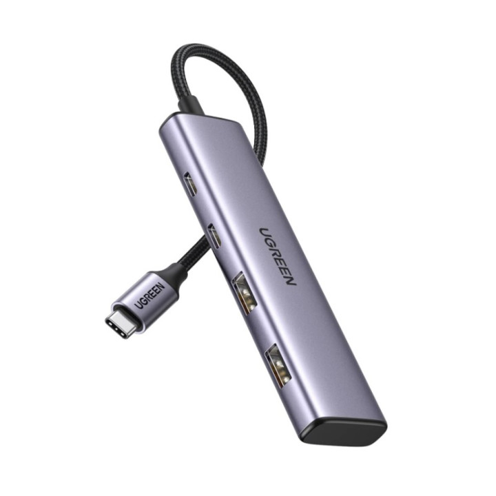 USB - Хаб UGREEN Type-C to 2 × USB-A 3.0, 2 × USB-C 3.0, Space-Gray