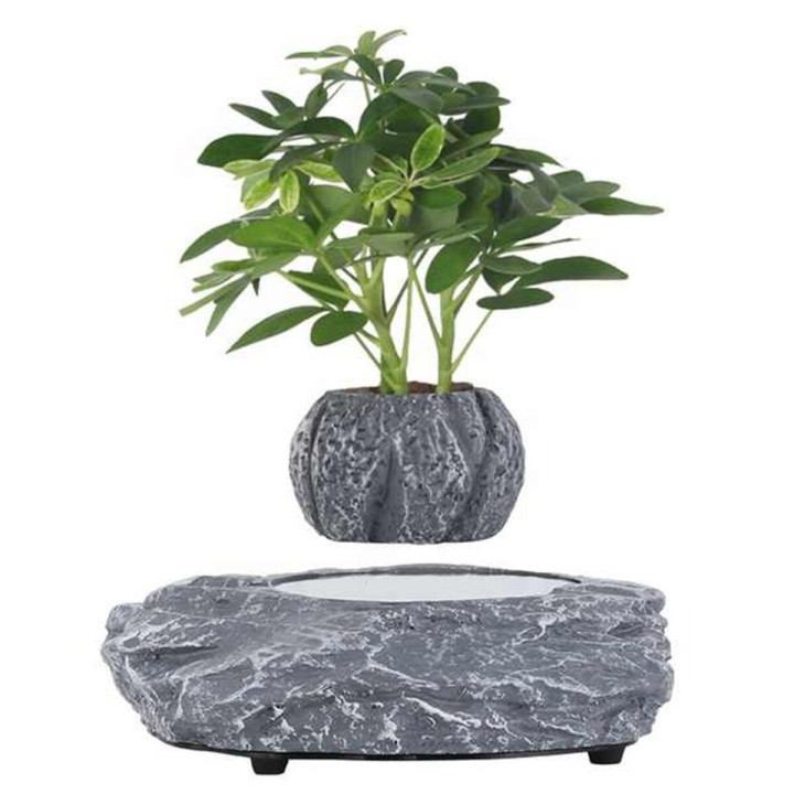 Магнитный левитационный горшок для растений HCNT Magnetic Levitating Pot M5B-P, Grey