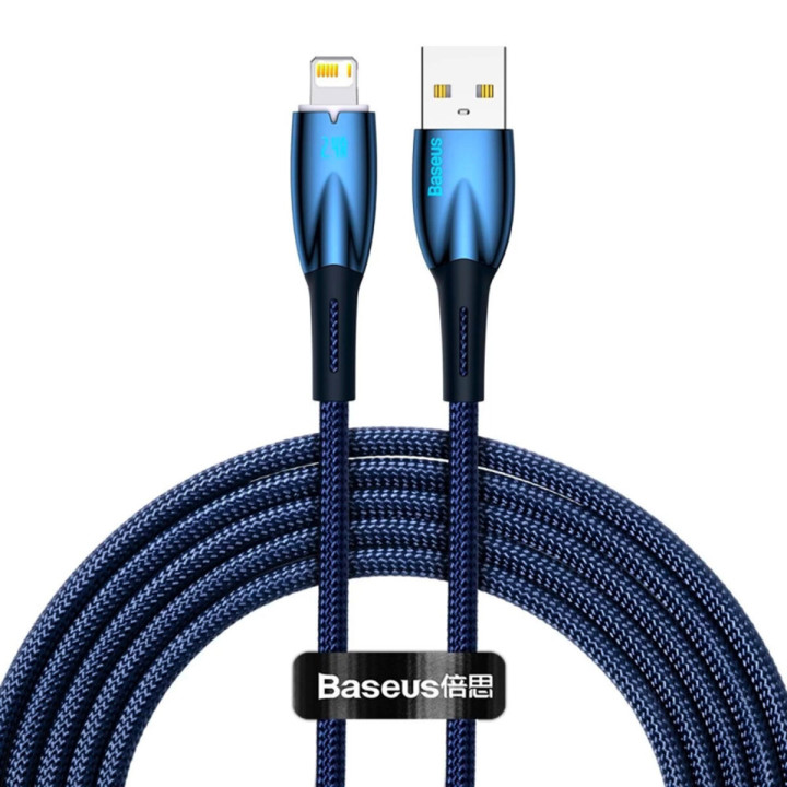 USB Data Кабель Baseus Glimmer Series USB to Lightning 2.4A 2m, Blue (CADH000303)