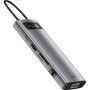USB - хаб Baseus Metal Gleam Series 9-in-1 Multifunctional Type-C to HDMI / USB 3.0 / PD / RJ45 / SD / TF / VGA, Gray ( CAHUB-CU0G )