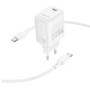 Сетевое зарядное устройство BOROFONE BN26 Fuente single-port PD20W / QC3.0 cable Type-C to Type-C, White