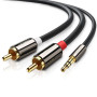Аудиокабель UGREEN AV116 3.5mm to 2RCA 5m, Black