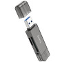 USB-хаб HOCO HB39 USB / Type-C 3.0, Metal Gray