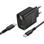 Сетевое зарядное устройство BOROFONE BA98A Ilustre PD30W / QC3.0 cable Type-C to Type-C, Black