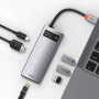 USB HUB Baseus Metal Gleam Series 6-in-1 Multifunctional Type-C to HDMI / USB3.0 / PD / RJ45, Gray