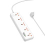 Сетевой удлинитель HOCO AC14A Rico 5-position socket / Type-C / USB PD30W 3A 1.5m, White