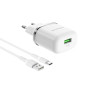Сетевое зарядное устройство BOROFONE BA36A PD18W / QC3.0 cable USB to Type-C, White