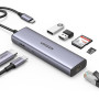 USB HUB UGREEN CM512 Type-C to 2*USB3.0 / HDMI / RJ45 / SD&TF / PD port Converter, Gray