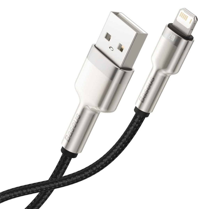 Data-кабель Baseus Cafule Series Metal USB to Lightning 2.4A 2m, Black