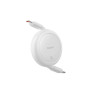 Кабель Baseus Free2Pull Mini Charging Type-C to Type-C 60W 1m, Moon White