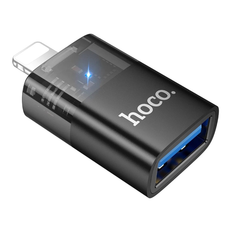 Переходник HOCO UA36 Lightning male to USB female, Black