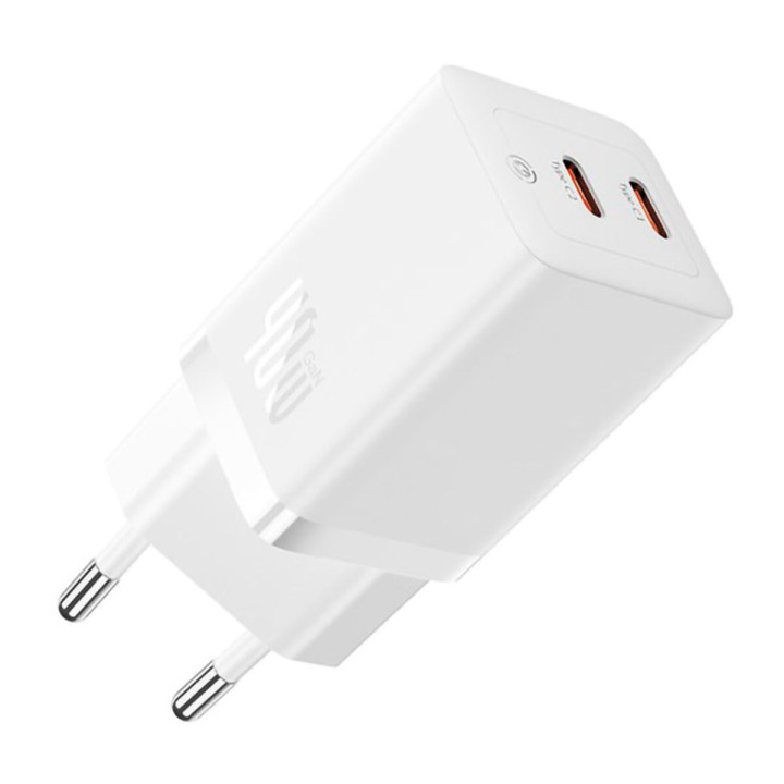 Сетевое зарядное устройство Baseus GaN5 Pro Fast Charger PD40W / QC3,0, White